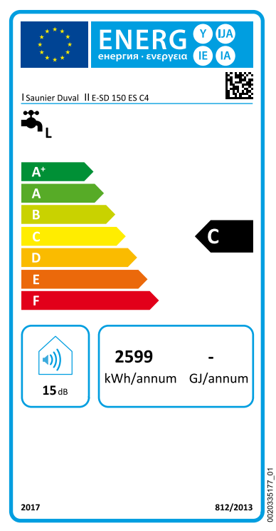 Rendimiento equilibrado para uso doméstico intensivo El termo cuenta con una clasificación energética C y un consumo anual ERP de 2.599 kWh, lo que refleja un equilibrio adecuado entre prestaciones y consumo. Está preparado para un uso frecuente, ofreciendo fiabilidad y estabilidad en el suministro de ACS.